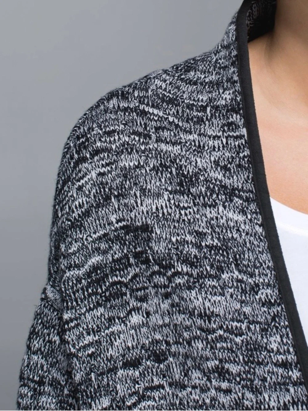 Lululemon Cardi All Day Oversized Knit Cardigan in Black/White